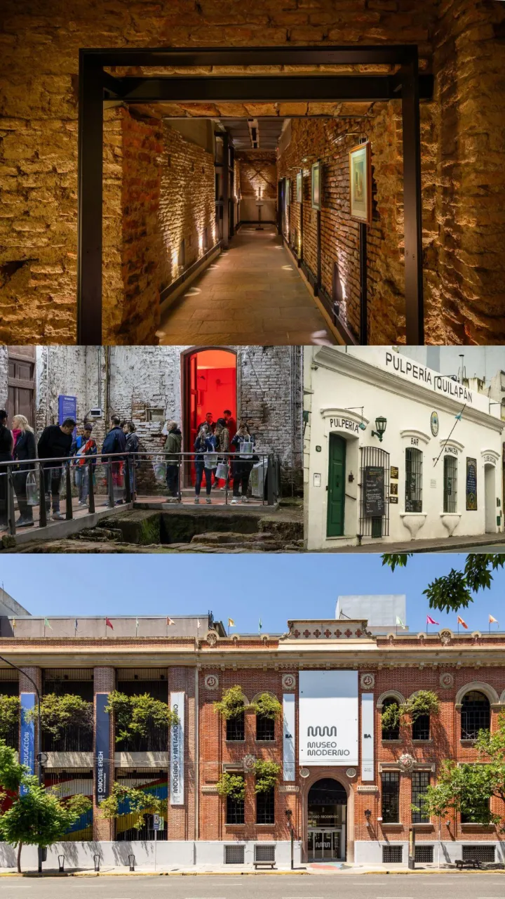 Collage de los espacios del recorrido Buenos Aires Fundacional