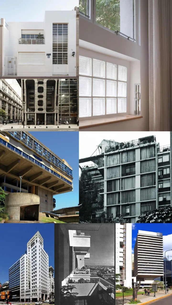 Collage de los espacios del recorrido Buenos Aires Moderna