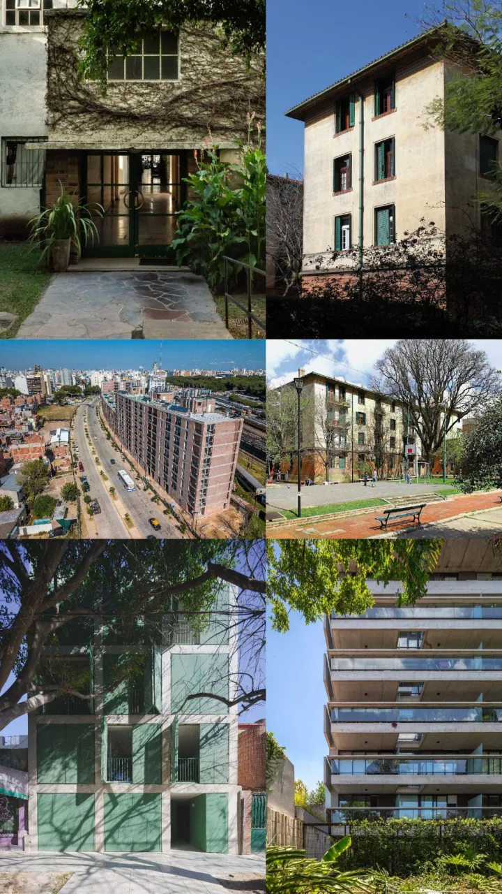 Collage de los espacios del recorrido Ciudad doméstica en Chacarita, Villa Ortúzar, Colegiales