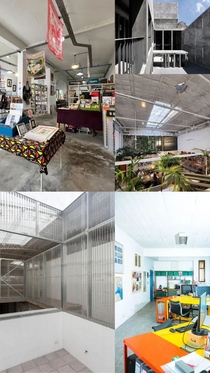 Collage de los espacios del recorrido Ciudad productiva en La Paternal, Agronomía, Chacarita